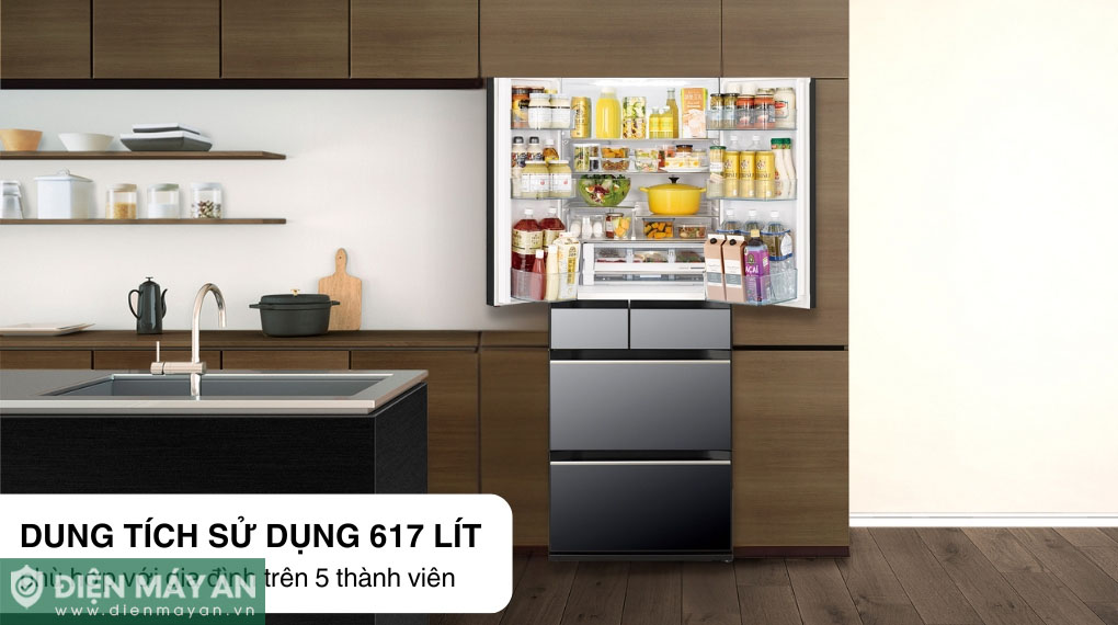 Tủ lạnh Hitachi Inverter 617 lít Multi Door R-HW620RV XK